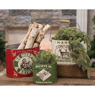 3/Set, Merry & Bright Buckets - The Fox Decor